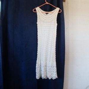 Yumi womans crochet dress cream colored size small